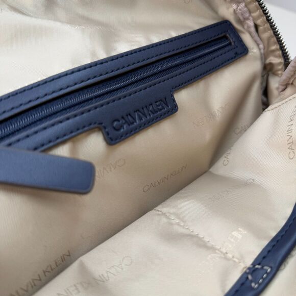 Calvin Klein Navy Blue Sussex Backpack Purse | Silver Hardware